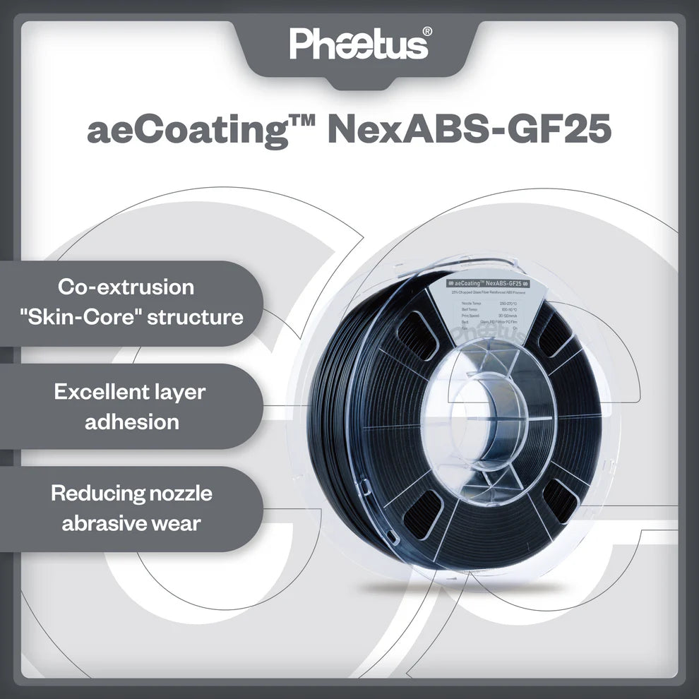 Phaetus aeCoating NexABS-GF25 3D Printer Filament Glass Filled ABS 1.75mm 1kg