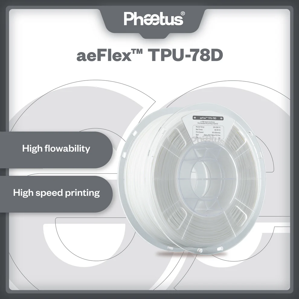 Phaetus aeFlex TPU78D 3D Printer Filament 1.75mm 1kg